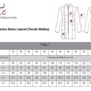 Jaleco Feminino Malha